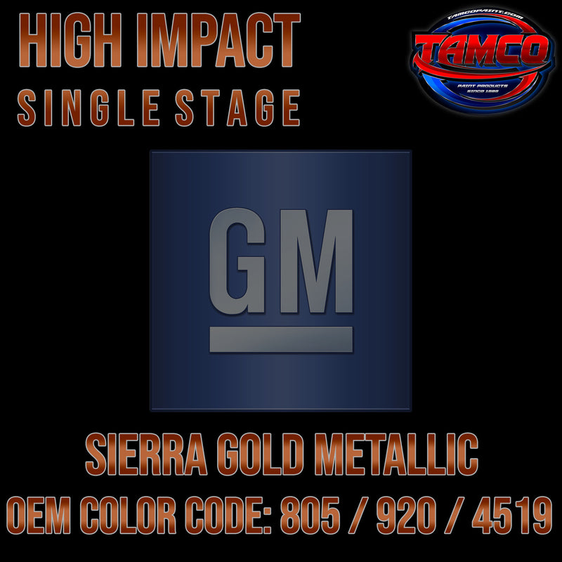 GM Sierra Gold Metallic | 805 / 920 / 4519 | 1956-1958; 1974 | OEM High Impact Single Stage