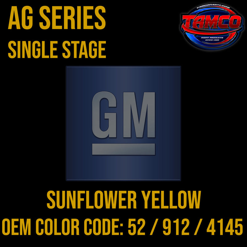 GM Sunflower Yellow | 52 / 912 / 4145 | 1970-1972 | OEM AG Series Single Stage