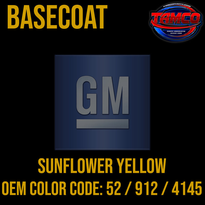 GM Sunflower Yellow | 52 / 912 / 4145 | 1970-1972 | OEM Basecoat