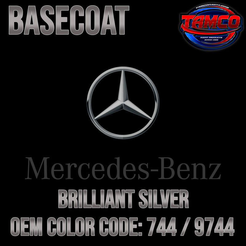 Mercedes Benz Brilliant Silver | 744 / 9744 | 1992-2023 | OEM Basecoat