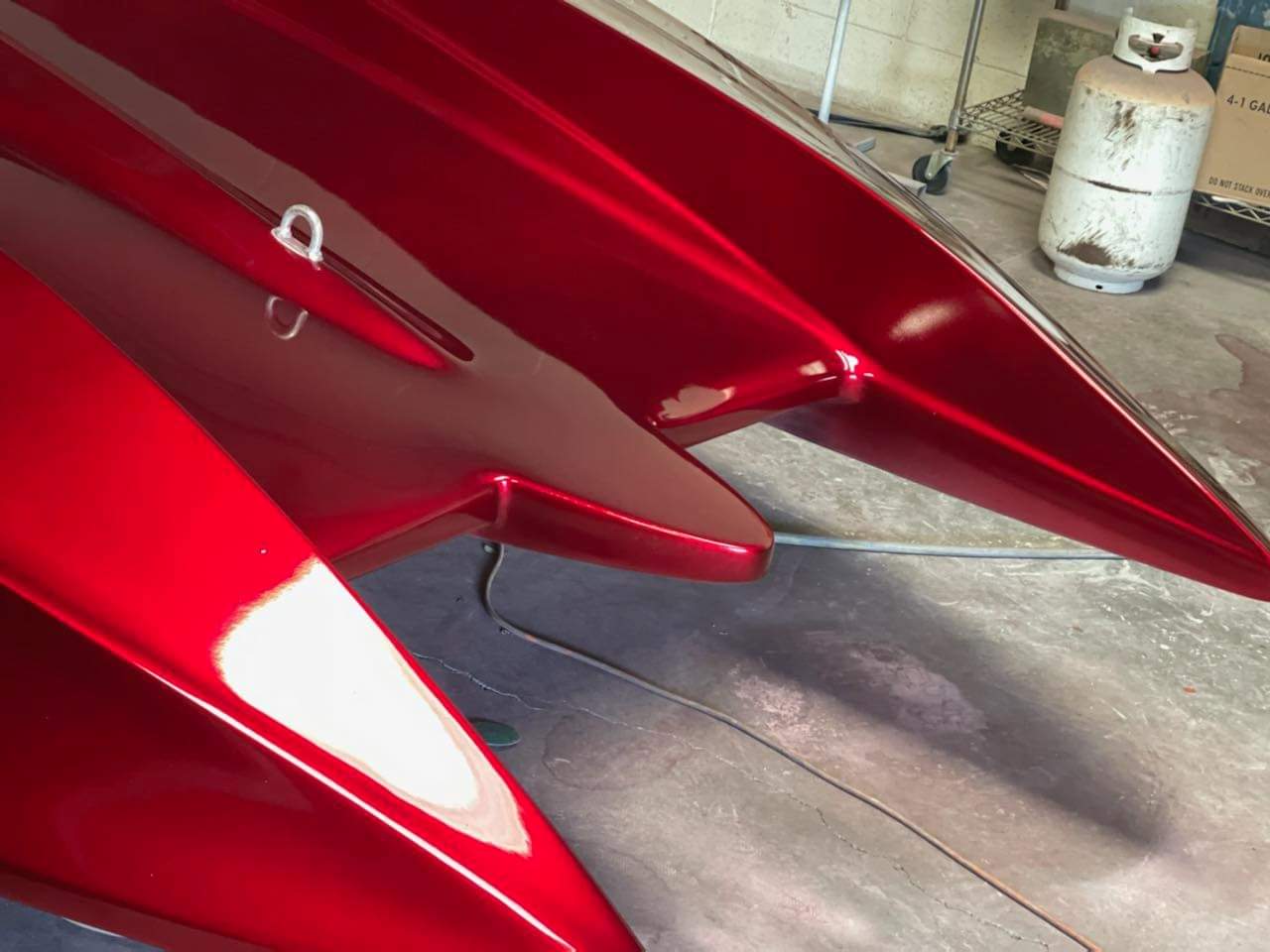 Tamco Paint OG Red Candy Pearl Basecoat on Boat