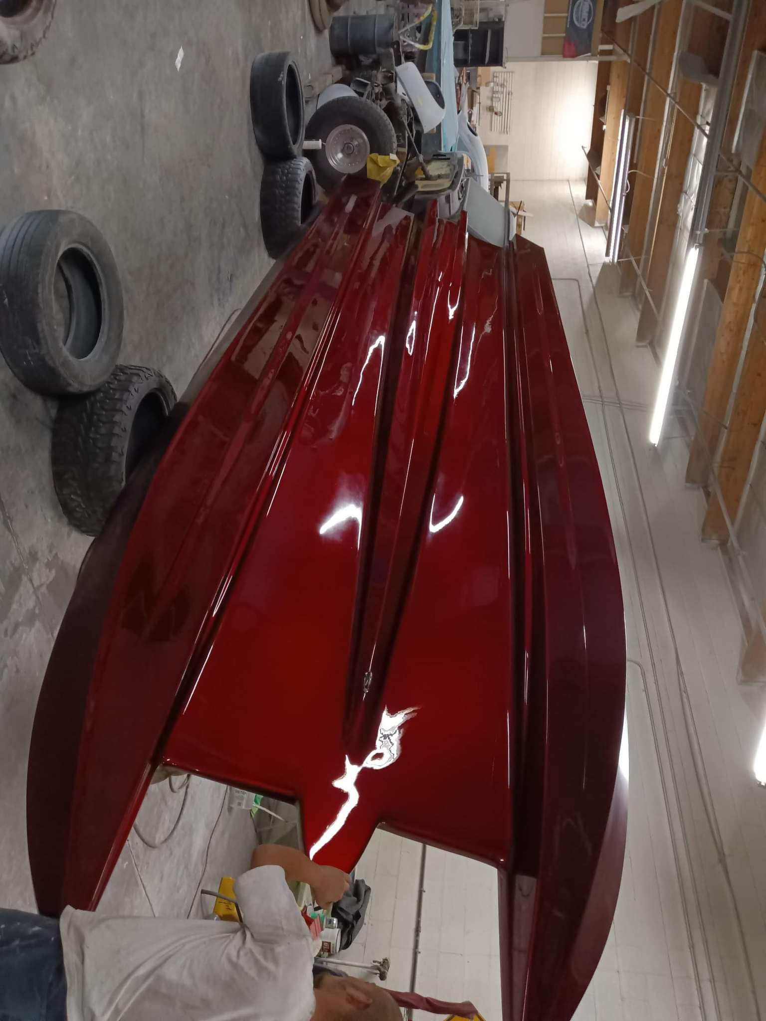 Tamco Paint OG Red Candy Pearl Basecoat on Boat