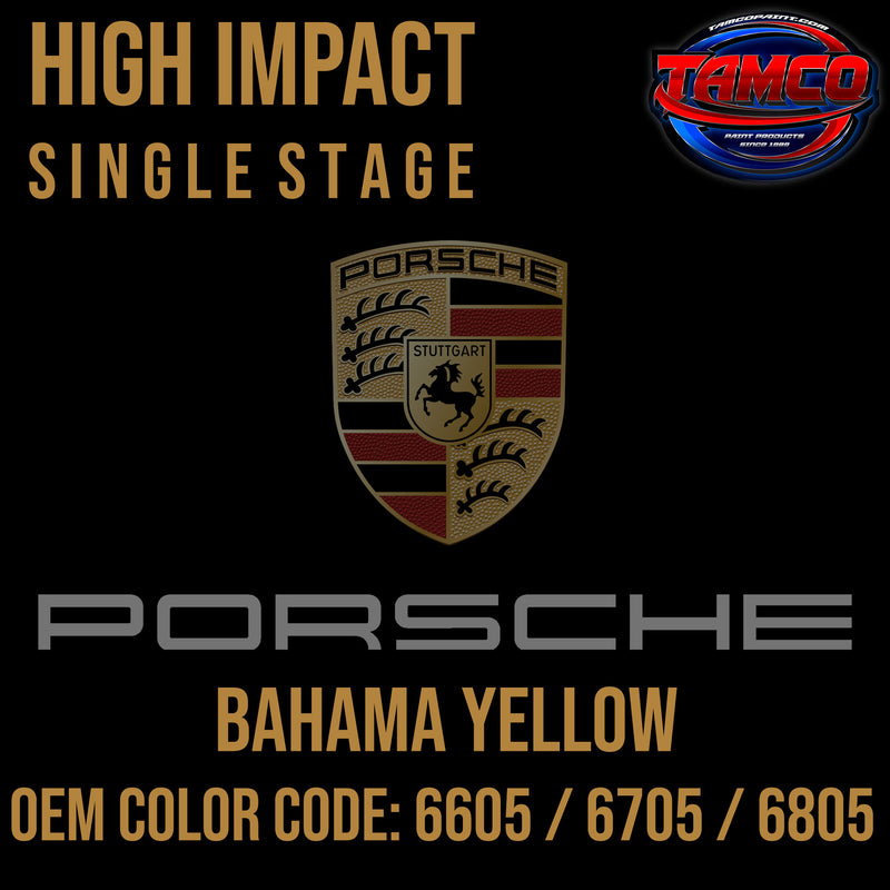 Porsche Bahama Yellow | 6605 / 6705 / 6805 | 1966-1969 | OEM High Impact Single Stage