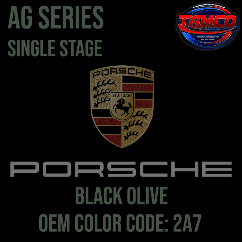 Porsche Black Olive | 2A7 | 2007, 2018 | OEM AG Series Single Stage