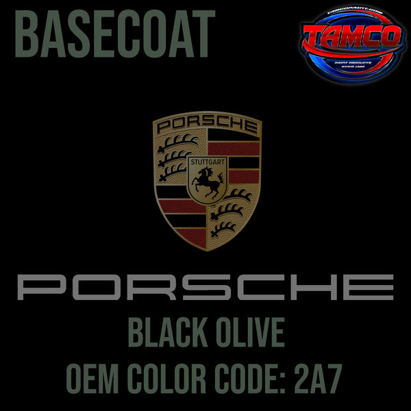 Porsche Black Olive | 2A7 | 2007, 2018 | OEM Basecoat